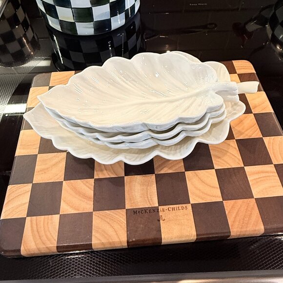 4 Farmhouse stackable Fall Leaf dip bowls - Picture 4 of 11